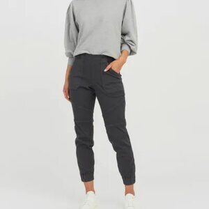 SPANX Stretch Twill Cargo Jogger Washed Black Gray Pull On Boho SMALL #20319R